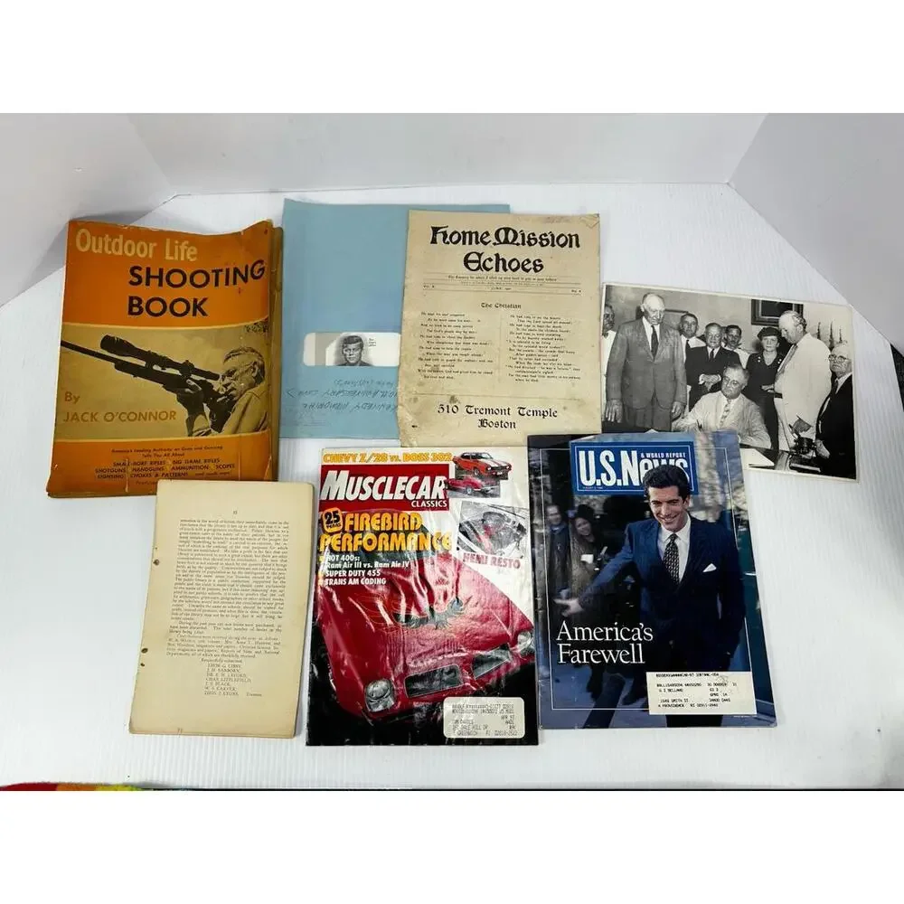 VINTAGE MIXED‎ EPHEMERA PAPER LOT JUNK BOOKLETS PRESIDENTIAL BOOKS